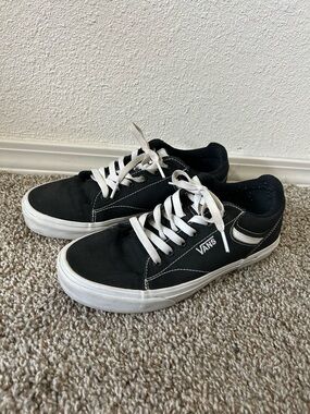 Vans Black Canvas Low-Top Sneakers with White Trim